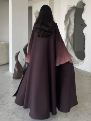Middle-East Abaya Muslim Flare Sleeve Casual Arabian Pleated Open Front Abayas Turkey Kaftans Women Jilbabs Islamic Maxi Dresses - Image 6