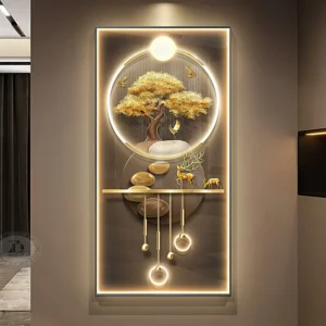 Corridor Decorative Wall Lamp Modern LED Elk Crystal Porcelain Mural Light Minimalism Living Room Hanging Paintings Lighting - Image 2