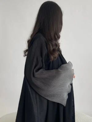 Open Front Abaya Muslim Flare Sleeve Casual Arabian Abayas Middle-East Elegant Turkey Kaftans Women Jilbabs Islamic Maxi Dresses - Image 6