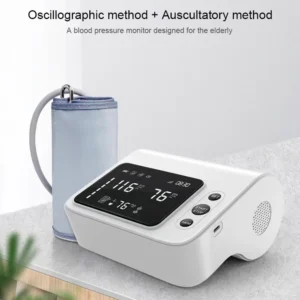 4.7 Inch Upper Arm Intelligent Voice Broadcast Dual Mode Electronic Blood Pressure Monitor Charging Portable Alarm