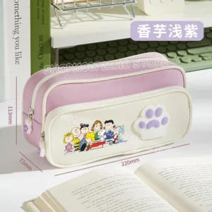 Snoopy Pencil Case Large Capacity Stationery Box Boys & Girls High Value Cartoon Anime Students Multi-Layer Stationery Bags Gift - Image 5