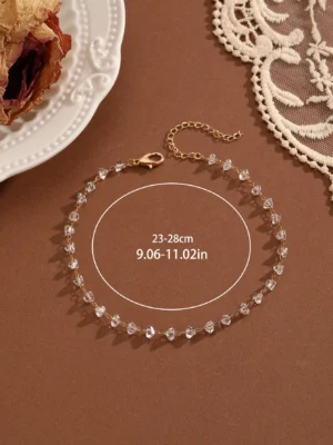 QIAMNI Summer Bohemia Crystal Cubic Zirconia Anklet For Women Girls Ankle Bracelet Leg Chain Beach Party Travel Foot Jewelry - Image 2