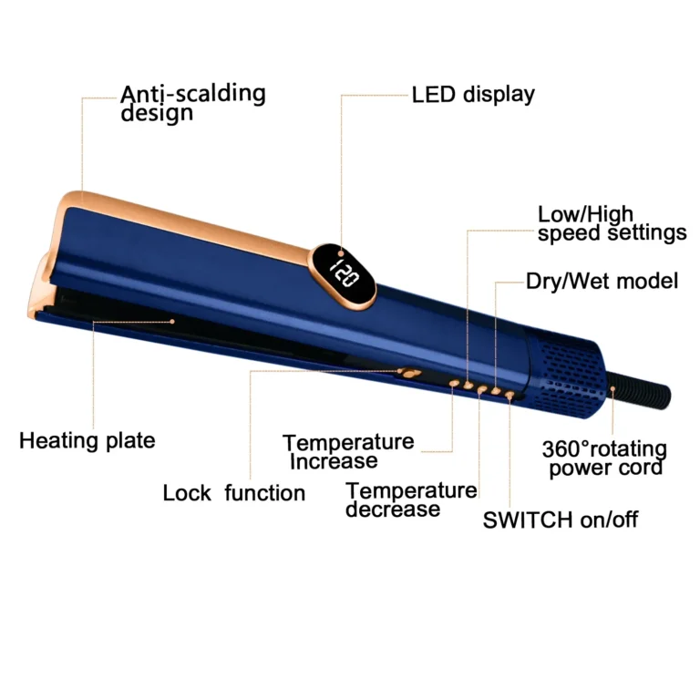 Multi Styler 2in1 LCD Display Hair DryerWet and Dry Hair Straightener Ion Portable Air Styling Hair Straighten - Image 6