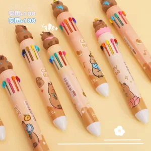 12 pcs Wholesale capybara Ballpoint Pens - Ideal School Supplies and Writing Tools for Kids with 10 Colors and Multiple Uses - Image 4