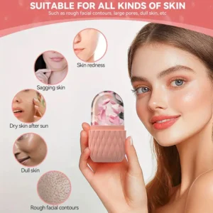 Ice Roller for Face & Eye Beauty Self Skin Care Tools Ice Holder Facial Cube Gua Sha Face Massage Ice Mold for Face Skin Tighten - Image 3