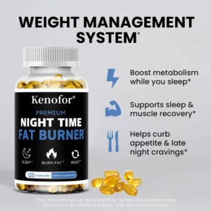 Nighttime Fat Burner Supplement - for Weight Loss, Boost Metabolism, Suppress Appetite Diet,Healthy Weight Management - Image 2