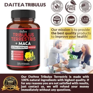 Daitea Tribulus + Maca Extract Capsules - Extra Strength 9600 Mg - Energy, Endurance & Natural Energy Non-GMO - Image 5