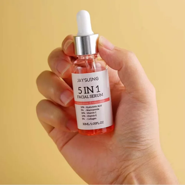 5 In 1 Facial Serum Fade Fine Lines Firming Skin Shrink Pores Moisturizing Brightning Vitamin C Hyaluronic Acid Face Serum - Image 4