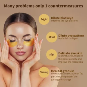 Gold Moisturizing Crystal Collagen Eye Mask Anti-Wrinkle Anti Aging Fade Dark Circles Skin Care Patch Dilute Fine Lines Mask - Image 4
