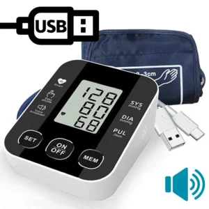 English Voice Arm Tonometer Medical Blood Pressure Monitor Heart Rate Sphygmomanometer Digital Upper Tensiometers Meter Cuff