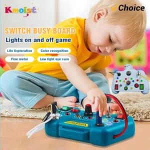 Busy Board Led Lights Switch Sensory Montessori Toys Portable Electric Puzzle Early Educational Puzzle Toy for Toddler Kids Gift