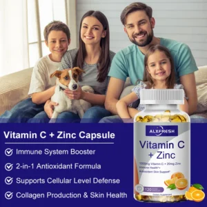 Alxfresh Vitamin C with Zinc for Hair Skin Nails and Brain Heart Health Supports Cellular Level Defense Immune System Booster - Image 4