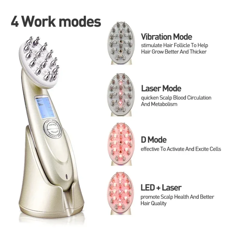 EMS Electric Laser Hair Growth Comb Infrared RF Vibration Massager Microcurrent Hair Care Loss Treatment Hair Regrowth - Image 3