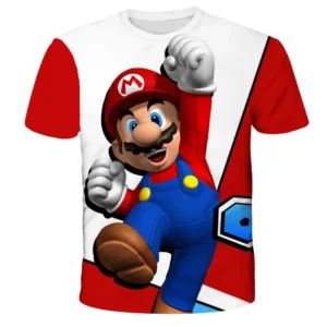 Super Mario T-shirt Boys Cartoon Top T-shirt Boys Dragon Ball T-shirt Children's Summer Short sleeved Children's T-shirt - Image 4