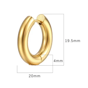 Geometry Simplicity Circle Hoop Earrings For Men Women's Stainless Steel Hip Hop Gold Color Fashion Jewelry Gift KAE163 - Image 2