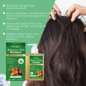 Batana Rosemary Shampoo Cleaning Scalp Anti Dandruff Oil Control Refreshing Hair Shampoo Anti Loss Restore Damaged Hair Care - Image 2