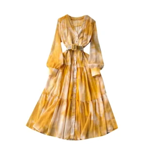 French Style Dress 2026 Women's New Design Sensibility Irregular Tie Slims Smooths Your Silhouette Longer Vacation Dress - Image 5