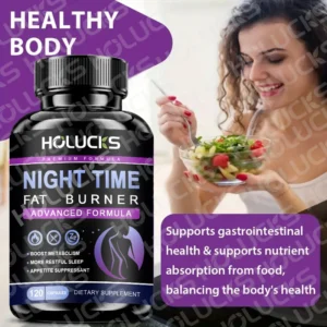 Night Time Fat Burner Weight Loss Capsules- with Melatonin - Fat Burner Diet Pills that Work Fast - Nighttime Metabolism Booster - Image 3