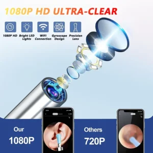 Visual Ear Wax Cleaner with Camera Safe Earwax Removal Endoscope with 5M Camera Luminous Otoscope Ear Cleaning Tools Ear Care - Image 5