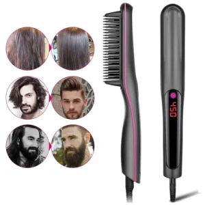 Multifunctional Hair Straightener Brush Negative Ion Anti-Scalding Styling Tool Fast Heating Straightening Brush Hot Comb - Image 2