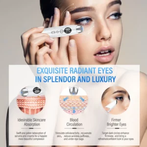 New 8 Gear Electric Eye Massager Pen LED Photon Therapy Temperature Heating Vibration Lighten Dark Circles Bags USB Charging - Image 4
