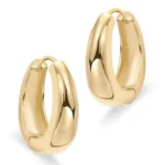 14K Gold Plated Sterling Silver Post Small Chunky Hoops Earrings Thick Lightweight Hoop Earrings for Women Jewelry Gifts