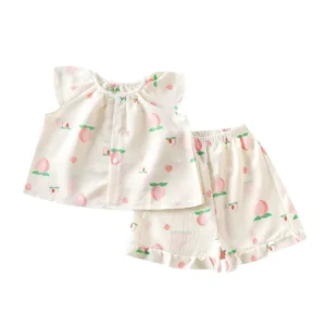 New Summer Children's Sleepwear Short Sleeve Fairy Wings Set Sweet Stylish Thin Home Clothes Two Piece Set for Girls - Image 5