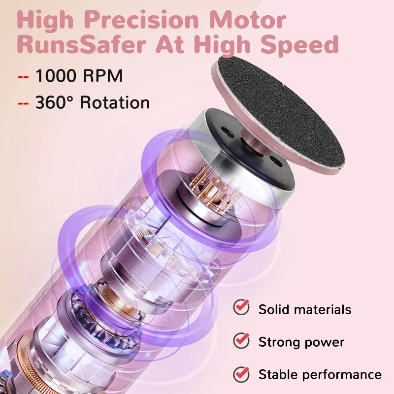 Foot Care Tool 2-in-1 Foot and Hand Electric Care Tools,Polish and Smooth,Shine Toenails Electric Callus Remover Pedicure File - Image 3