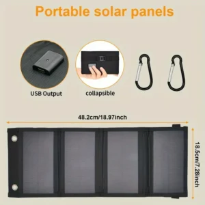 Portable Solar Panel USB 12V Charger Mobile Phone Folding Kit Foldable Outdoor Camping Power Bank For iPhone Charging Battery - Image 4