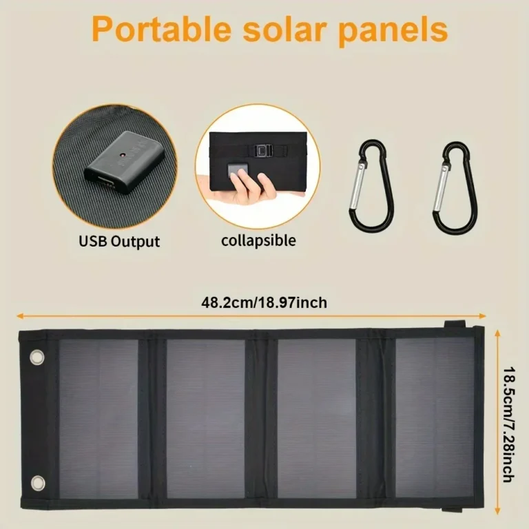 Portable Solar Panel USB 12V Charger Mobile Phone Folding Kit Foldable Outdoor Camping Power Bank For iPhone Charging Battery - Image 4