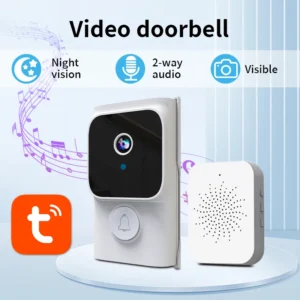 Tuya APP Free Cloud Storage WiFi Doorbell Low Consumption Wake Up Doorbell Visual Door Peephole Home Security Door Chime