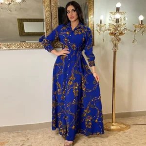 Women's Clothing Autumn and Winter New Elegant Sexy Fashion Digital Printing Leisure Dress - Image 2