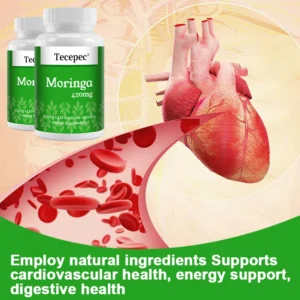 Moringa Capsules - Immune System & Energy Booster, Metabolism Booster, Antioxidant, Promotes Bone Joint Health, 120 Capsules - Image 3