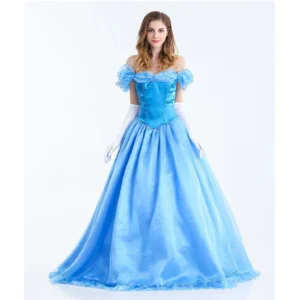 Women's Fancy Adult Princess Cinderella Bella Peach Sleeping Beauty Aurora Snow White Elsa Anna Rapunzel Cosplay Halloween Dress - Image 2