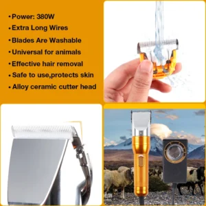 380W Cashmere Goat Shearer 12V Cordless Household Pet (Cat, Dog, Rabbit, Sheep) Hair Trimmer Electric Carpet Tufting Trimmer - Image 6