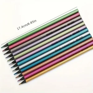 12 Color Metallic Colored Pencils Drawing Sketching Set Painting Coloring Colour Pencils Profession Art Supplies For Artist - Image 3