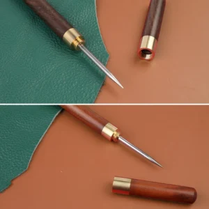 KRABALL Wooden Handle Awl Leather Punching Awl Sewing Stitching Tool For DIY Handmade Stitcher Needlework Shoes Bag Repair Tool - Image 5