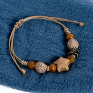 Handmade White Star Claw Ceramic Bracelet Adjustable Boho Ethnic Jewelry Unique Gift S02-027 - Image 2