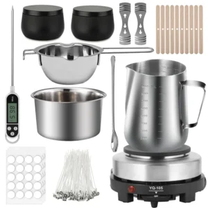 DIY Handmade Candle Craft Tools Kit with Wax Melting Hot Plate, Candle Making Supplies Accessories, Soy Wax Candle Making Kit