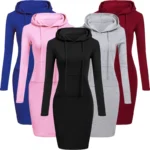 Ladies Dress Autumn Women Hooded Dresses Hoodies Women Sweatshirts Women Hoodies Dress Tops Ladies Clothing