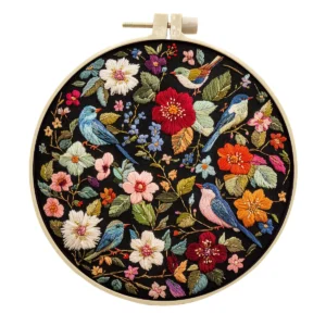 Embroidery Kit for Beginners Flower Bird Embroidery Starter Kit Stitches Practice Kit Stamped Cross Stitch Sets with Tools - Image 6