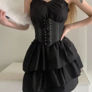 Vintage Slim Elastic High Waist Belt Women Simple Black Lace-up Pu Corset Punk And Gothic Curve Shaper Slimming Waist Belt New - Image 6