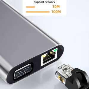 11-in-1 USB C Docking Station USB C HUB Type C to HDMI 4K USB 3.0 5Gbps Transmission USB Splitter Adapter For Laptop Macbook - Image 6