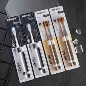 2 Sets Of Bamboo Charcoal Toothbrushes Ultra-Fine Soft Bristle Cleaning, Family Outfit Couple Adult Fine Bristle Toothbrush Set - Image 3