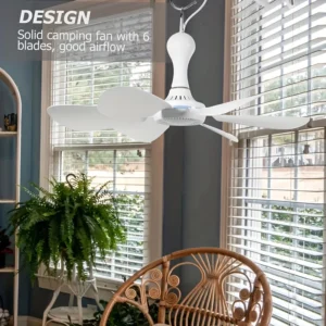 USB Fan Silent 6-blade Ceiling Fan 4-speed Hanging Fan for Camping Bed Camping Outdoor Hanging Camper Tents - Image 2