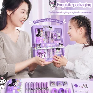 Cartoon Kuromi Melody School Supply Set with Pencil Case Crayons Safety Scissors for Kids Back To School Essentials Gift Box - Image 2
