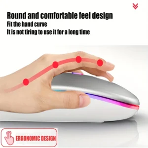 Wireless Mouse Dual Mode Bluetooth-compatible Mouse LED Rechargeable Laptop Mouse Portable Computer Mice For Laptops iPad Tablet - Image 4