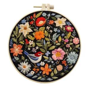 Embroidery Kit for Beginners Flower Bird Embroidery Starter Kit Stitches Practice Kit Stamped Cross Stitch Sets with Tools - Image 5
