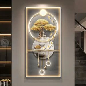 Corridor Decorative Wall Lamp Modern LED Elk Crystal Porcelain Mural Light Minimalism Living Room Hanging Paintings Lighting - Image 3