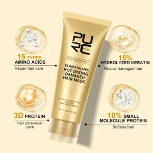 PURC 8 Seconds Magic Hair Mask Keratin Straightening Repair Damaged Frizy Treatment Soft Smoothing Professional Hair Care Cream - Image 3